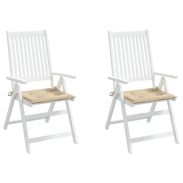vidaXL Garden Chair Cushions 2 pcs Beige 50x50x4 cm Oxford Fabric