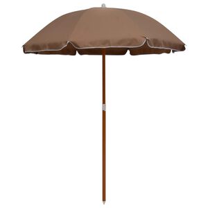 vidaXL Garden Parasol with Steel Pole 180 cm Taupe