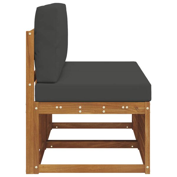 vidaXL 2 Piece Outdoor Middle Sofa Solid Acacia Wood Natural