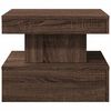 vidaXL Coffee Table with LED Lights Brown Oak 50x50x40 cm