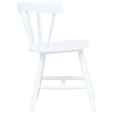 vidaXL Dining Chairs 2 pcs White Solid Rubber Wood