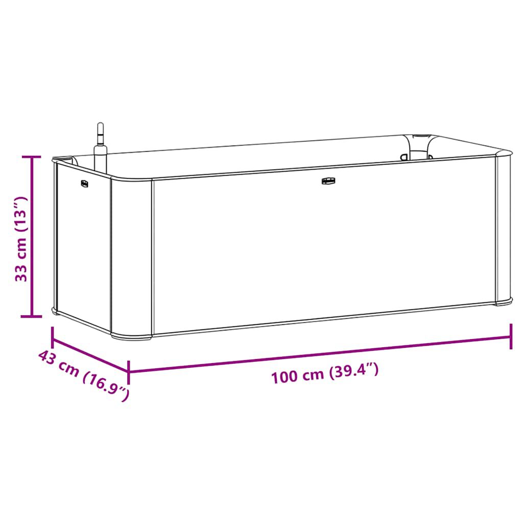 vidaXL Garden Raised Bed with Self Watering System Anthracite 100x43x33 cm