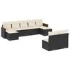vidaXL 9 Piece Garden Sofa Set with Cushions Black Poly Rattan