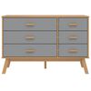 vidaXL Drawer Cabinet OLDEN Grey and Brown Solid Wood Pine