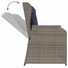 vidaXL Reclining Garden Bench with Cushions Grey Poly Rattan