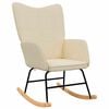 vidaXL Rocking Chair with a Stool Cream Fabric