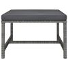 vidaXL Sectional Footrest with Cushion Grey Poly Rattan