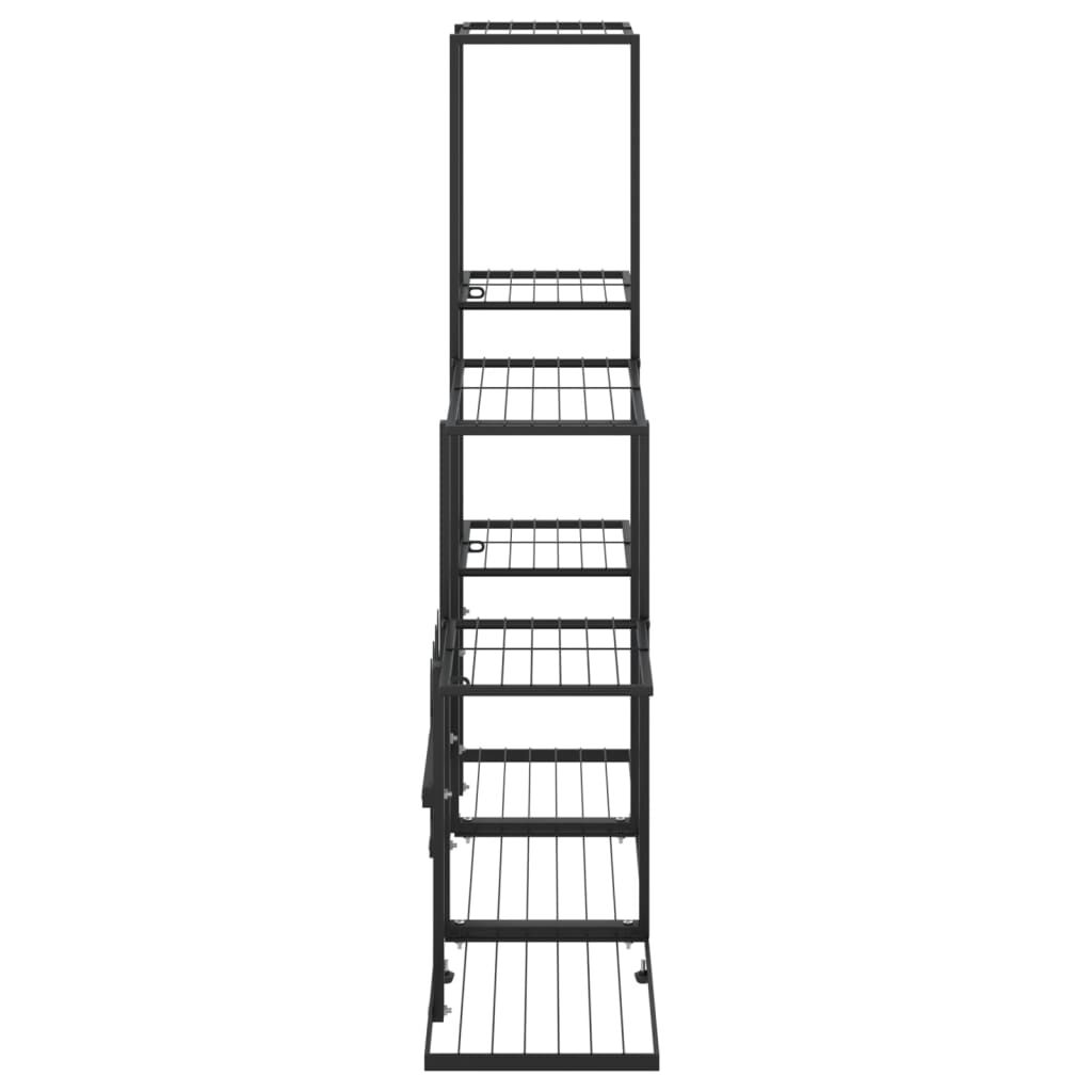 vidaXL Flower Stand 94.5x25x88 cm Black Metal