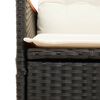 vidaXL Reclining Garden Chair with Cushions Black Poly Rattan