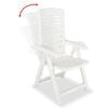 vidaXL Reclining Garden Chairs 2 pcs Plastic White