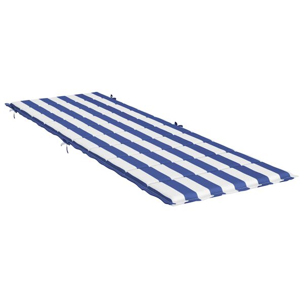 vidaXL Sun Lounger Cushion Blue&White Stripe Oxford Fabric