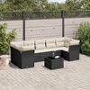 vidaXL 8 Piece Garden Sofa Set with Cushions Black Poly Rattan