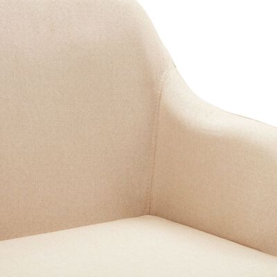 vidaXL Swivel Dining Chair Cream Fabric