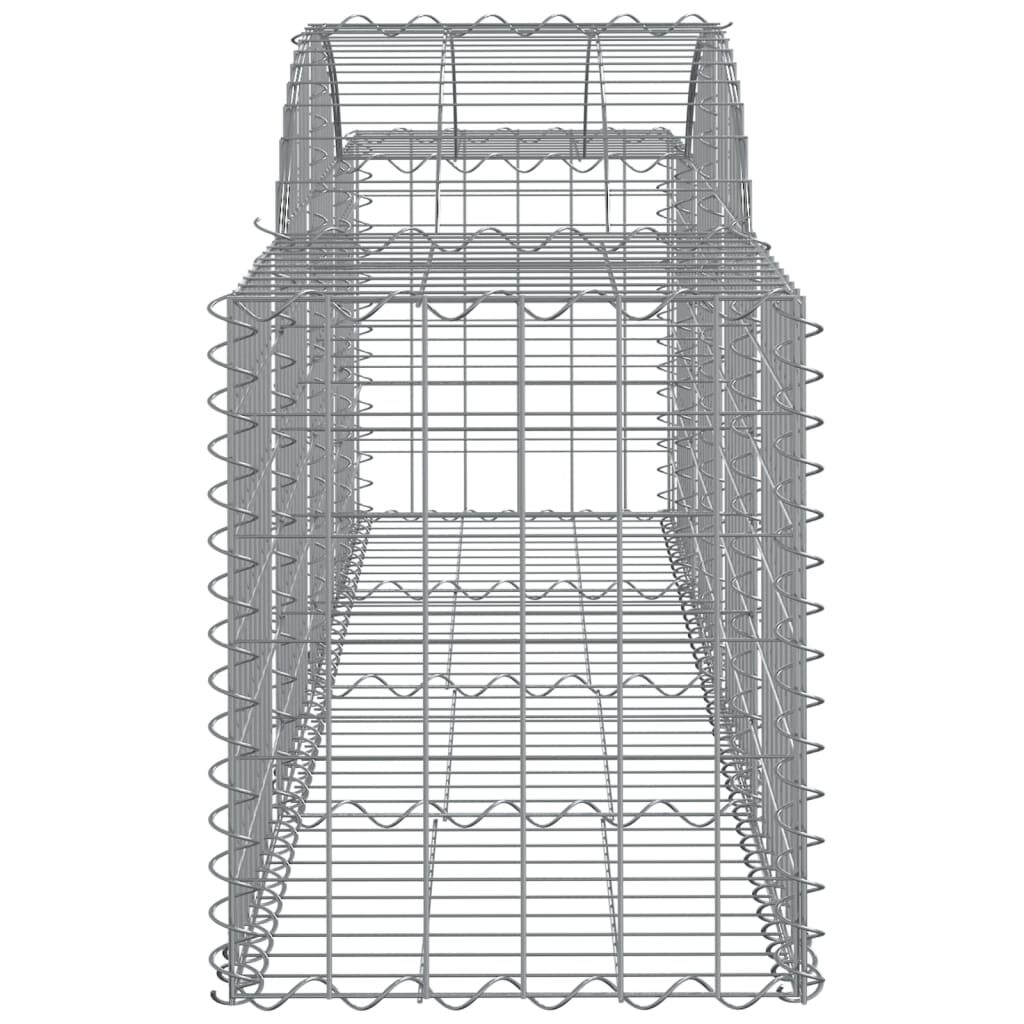 vidaXL Arched Gabion Baskets 2 pcs 200x50x60/80 cm Galvanised Iron