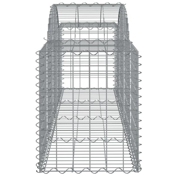 vidaXL Arched Gabion Baskets 2 pcs 200x50x60/80 cm Galvanised Iron