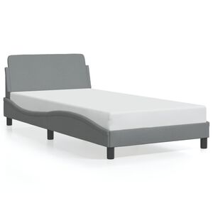 vidaXL Bed Frame "Dover" Light Grey 100x190 cm Fabric