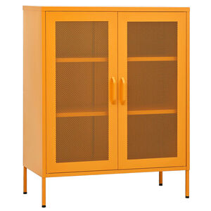 vidaXL Storage Cabinet Mustard Yellow 80x35x101.5 cm Steel