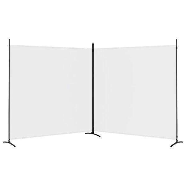 vidaXL 2-Panel Room Divider White 348x180 cm Fabric
