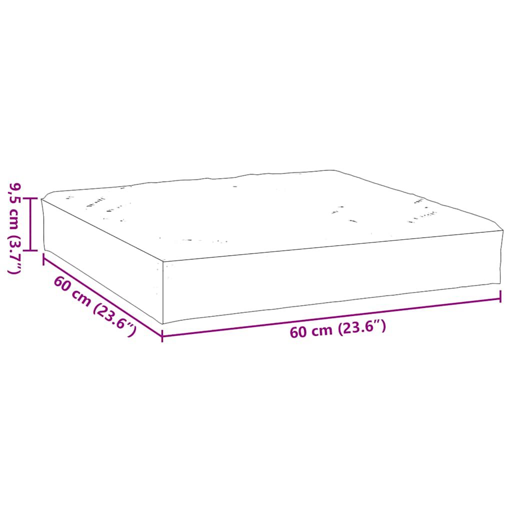 vidaXL Pallet Cushion Melange Anthracite 60x60x9.5 cm Fabric