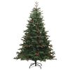 vidaXL Artificial Hinged Christmas Tree 300 LEDs & Ball Set 210 cm