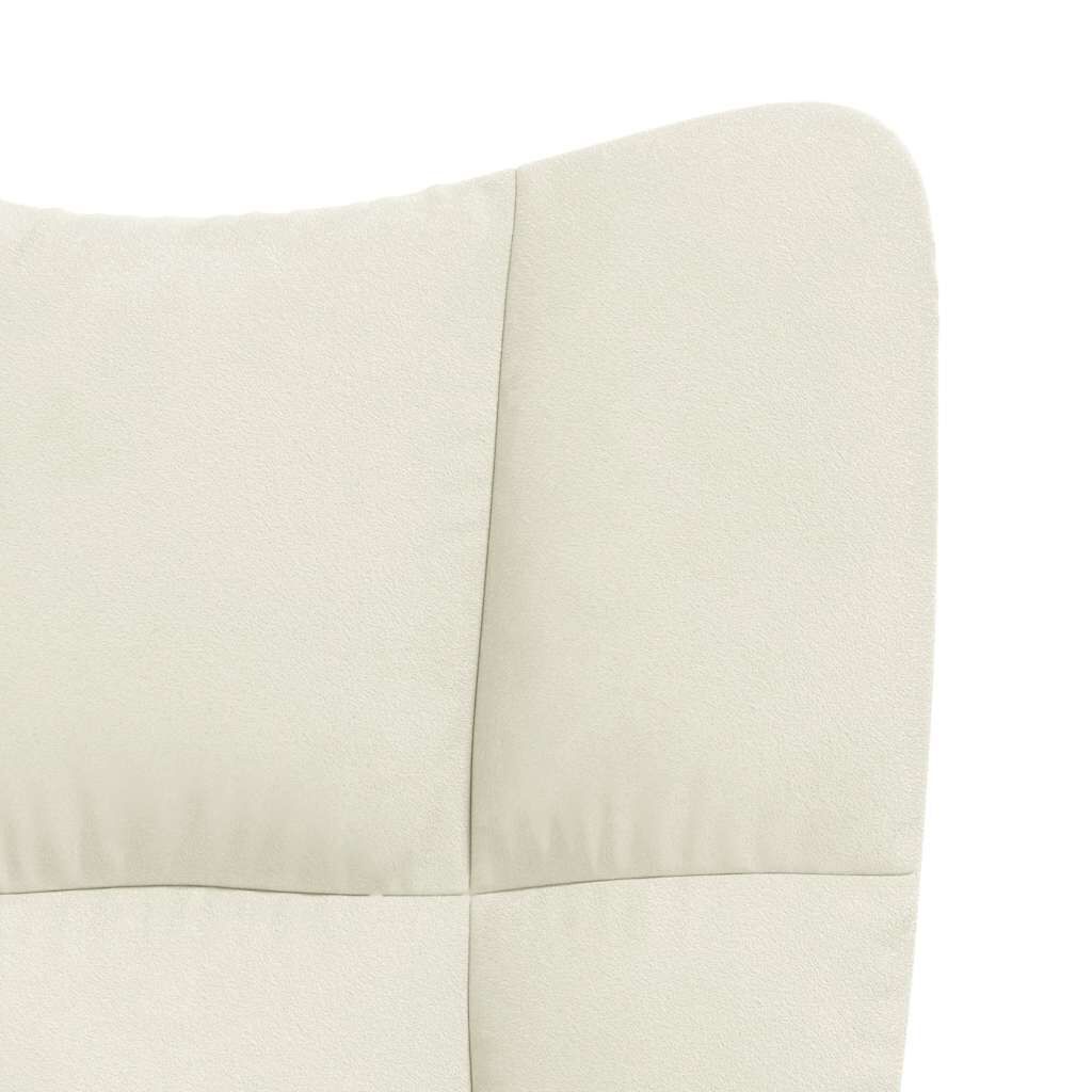 vidaXL Relaxing Chair with a Stool Cream White Velvet