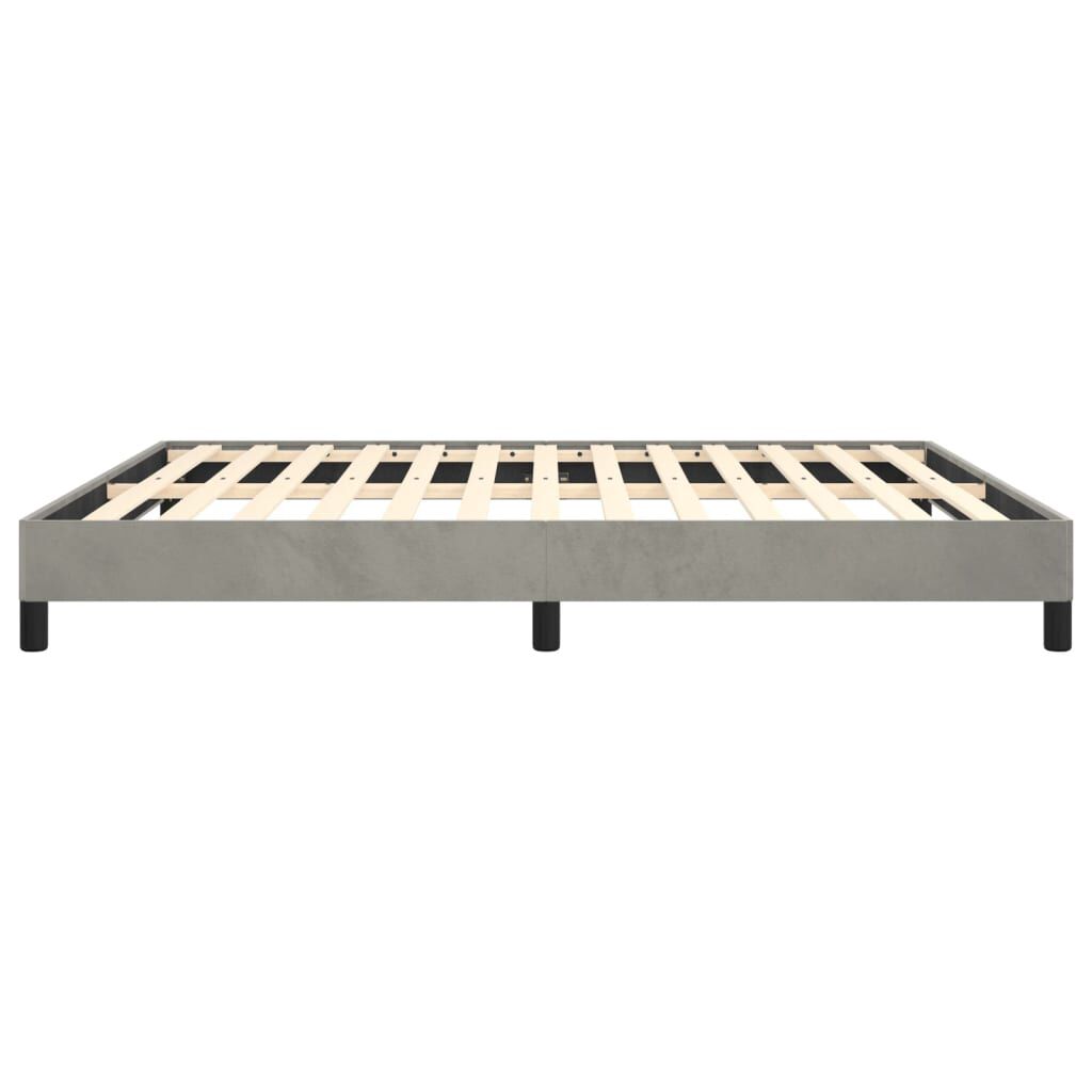 vidaXL Bed Frame without Mattress Light Grey King Velvet (US Only)