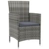 vidaXL Garden Chairs with Cushions 4 pcs Poly Rattan Grey