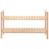 vidaXL Shoe Rack Solid Walnut Wood 69x26x40 cm