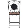 vidaXL Mosaic Bistro Chairs 2 pcs Orange/Grey