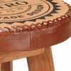 vidaXL Bar Stools 2 pcs Real Leather and Solid Wood Acacia