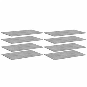 vidaXL Bookshelf Boards 8 pcs Concrete Grey 80x50x1.5 cm Engineered Wood
