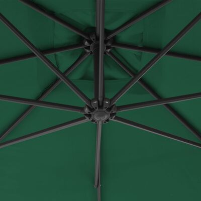 vidaXL Cantilever Garden Parasol with Steel Pole 300 cm Green