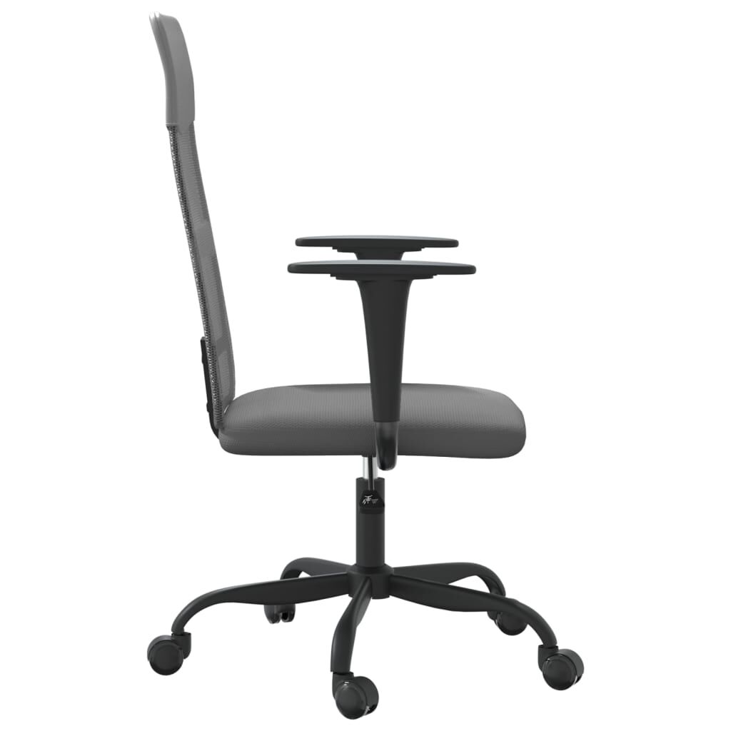 vidaXL Office Chair Height Adjustable Grey Mesh Fabric and Faux Leather