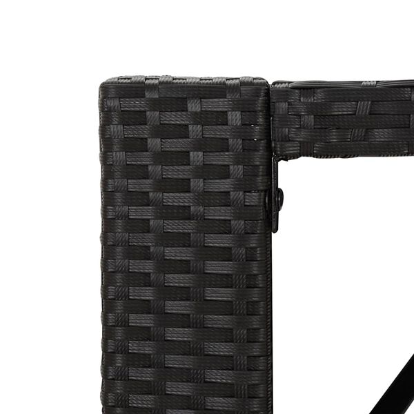 vidaXL Bar Table with Glass Top Black 105x80x110 cm Poly Rattan