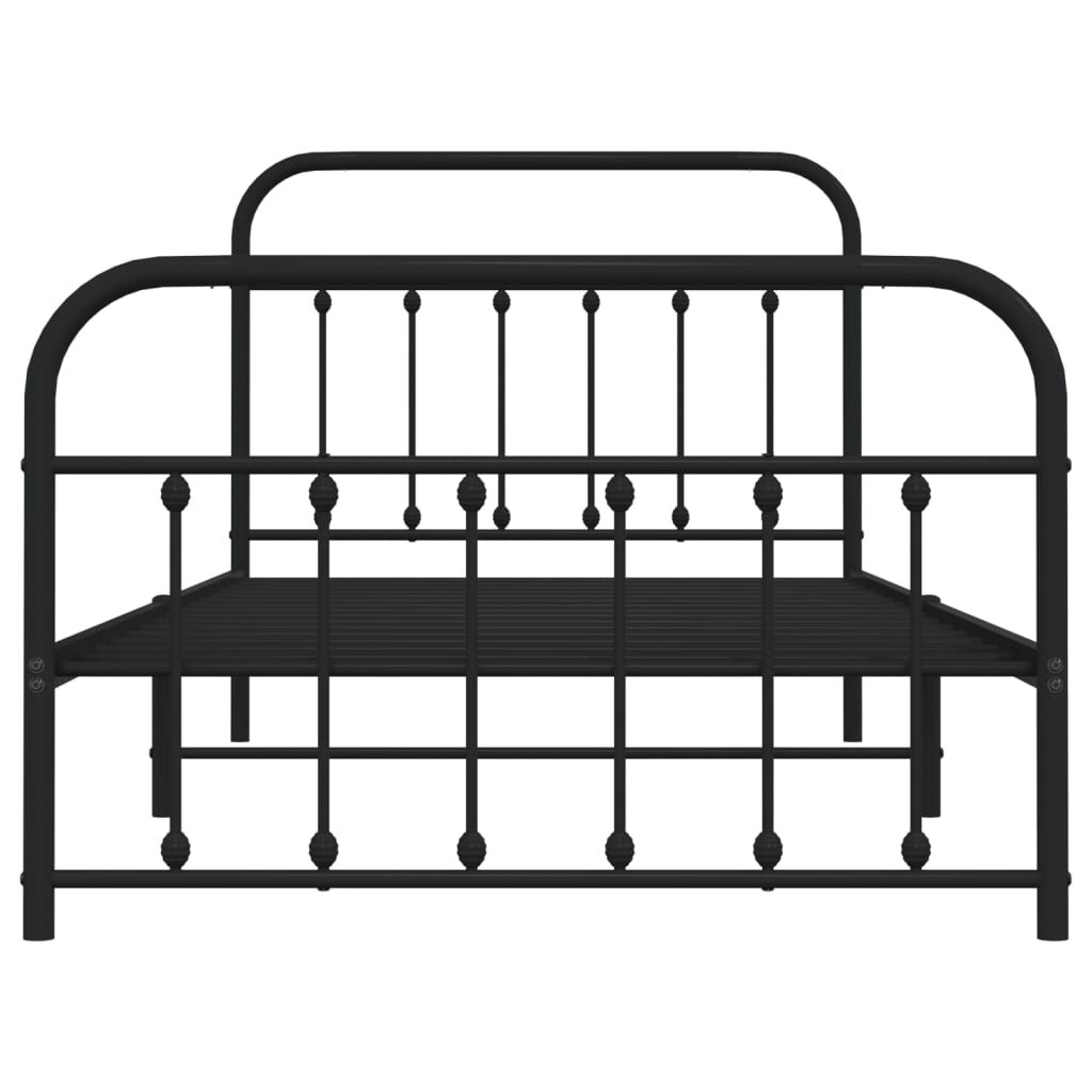 vidaXL Metal Bed Frame without Mattress with Footboard Black 100x200cm