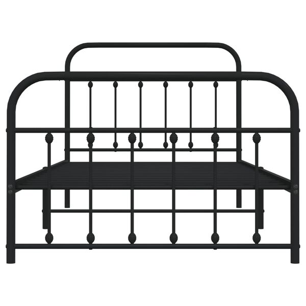 vidaXL Metal Bed Frame without Mattress with Footboard Black 100x200cm