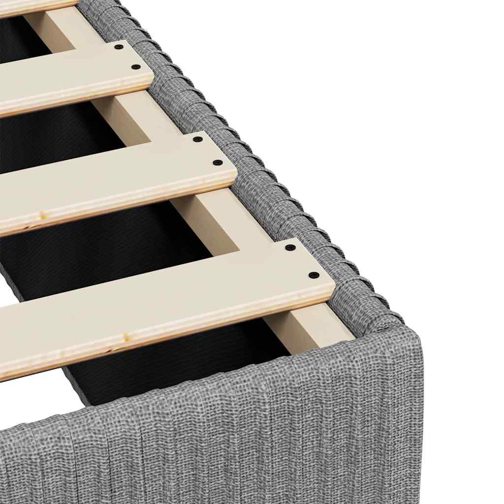 vidaXL Bed Frame without Mattress Light Grey King Fabric