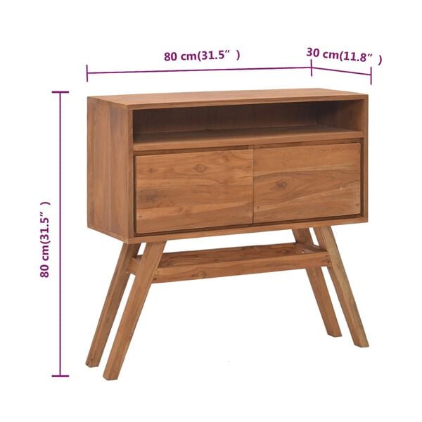 vidaXL Console Table 80x30x80 cm Solid Teak Wood