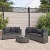 vidaXL 6 Piece Garden Sofa Set with Cushions Grey Poly Rattan