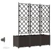 vidaXL Garden Planter 3 pcs Brown Plastic