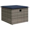 vidaXL Garden Sofa Set with Storage 6 pcs Grey Poly rattan