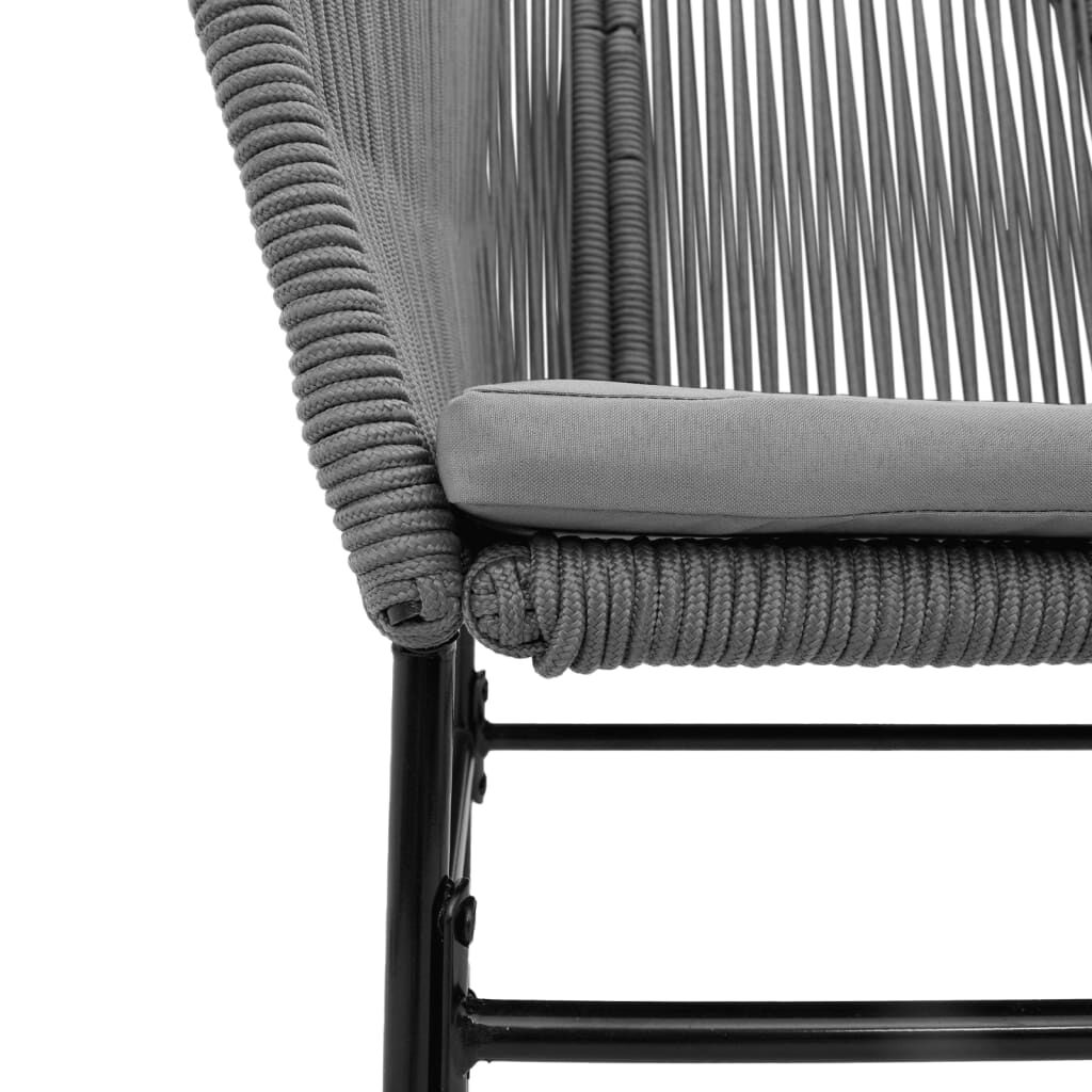 vidaXL Garden Chairs 2 pcs with Cushions Grey Poly Rattan