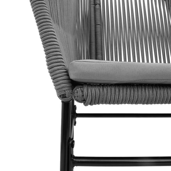 vidaXL Garden Chairs 2 pcs with Cushions Grey Poly Rattan