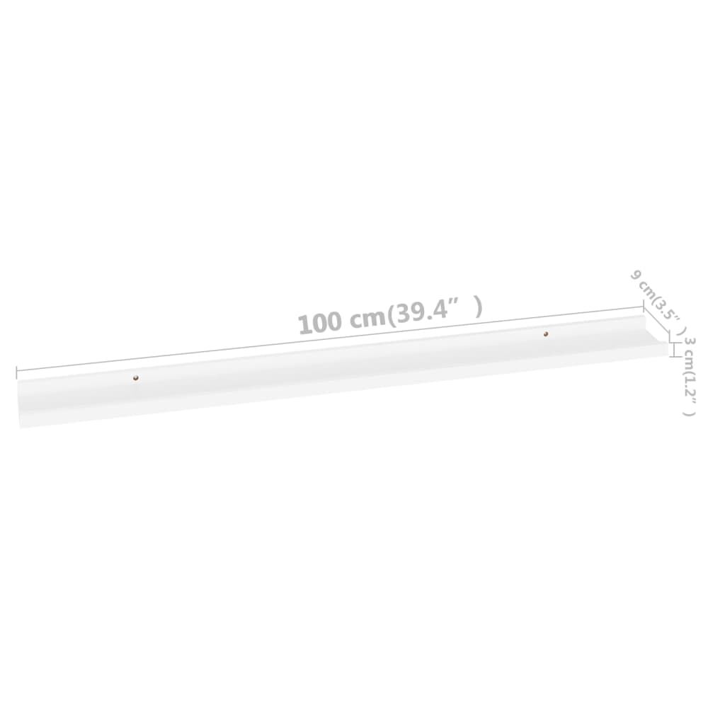 vidaXL Wall Shelves 4 pcs White 100x9x3 cm