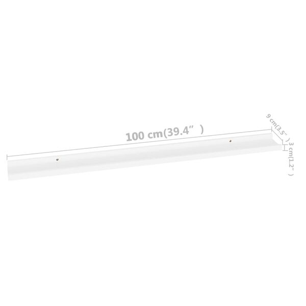 vidaXL Wall Shelves 4 pcs White 100x9x3 cm