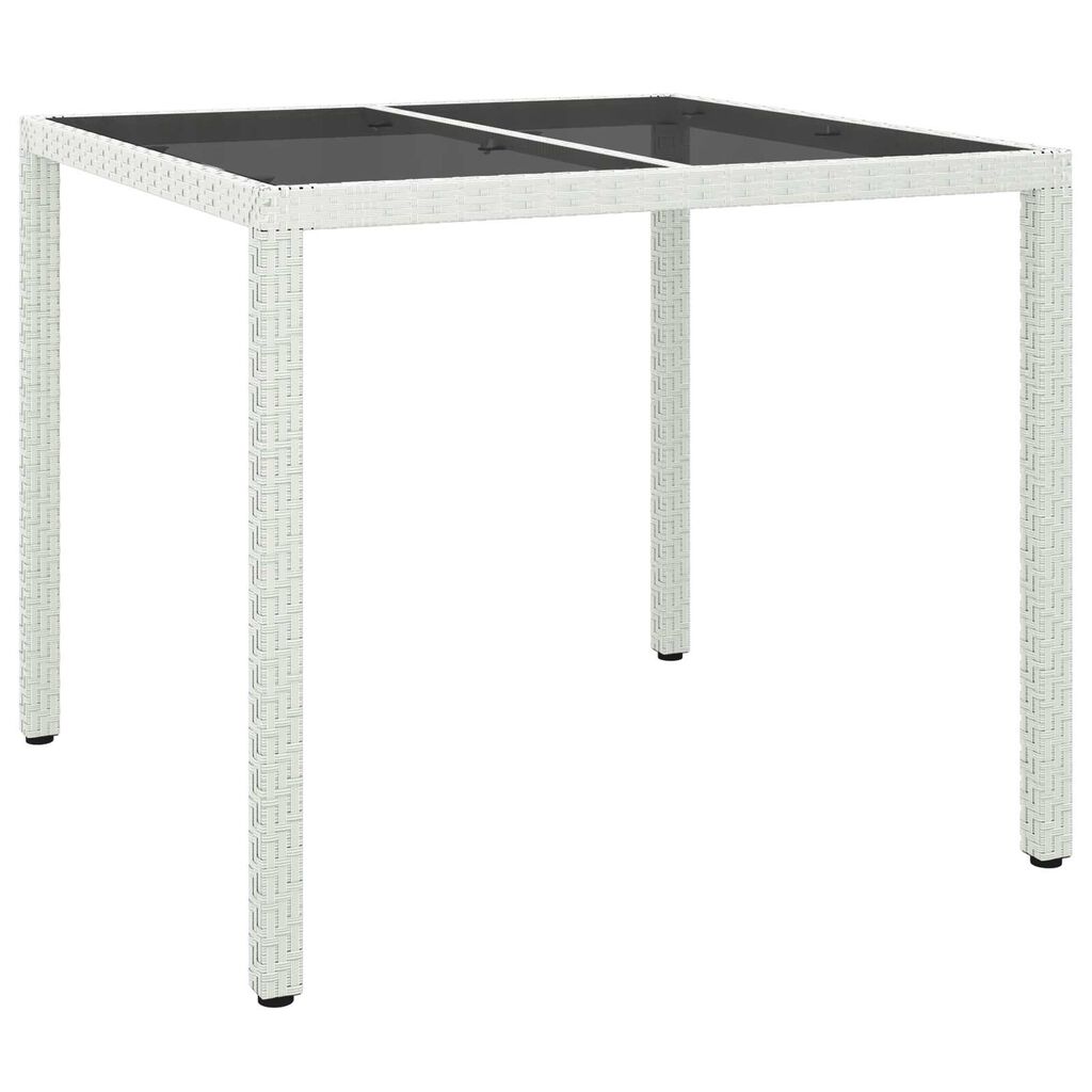 vidaXL Garden Dining Table White 90x90x75 cm Poly Rattan