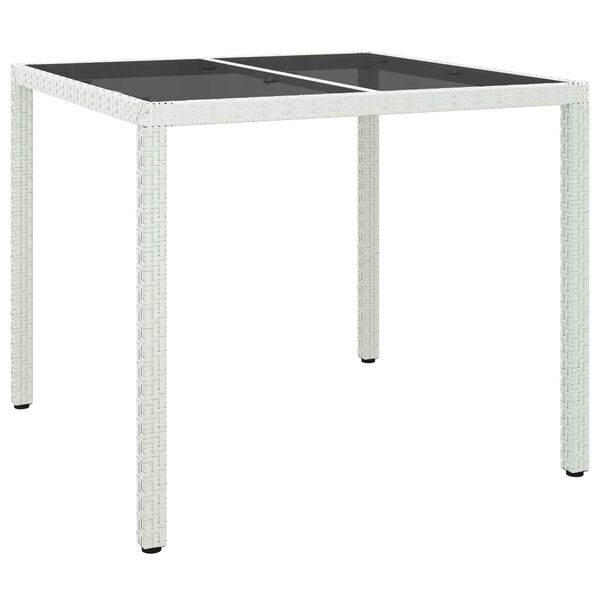 vidaXL Garden Dining Table White 90x90x75 cm Poly Rattan