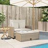 vidaXL Garden Sofa with Cushions 2-Seater Beige Poly Rattan