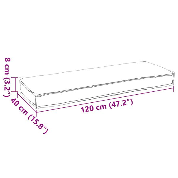 vidaXL Cushion Grey 120 x 40 x 8 cm Oxford Fabric