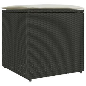 vidaXL Cushion Box with Storage Black 50 x 50 x 50 cm Poly Rattan